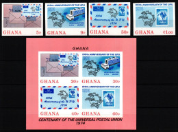 Ghana Block 55 B + 548-551 B Postfrisch Weltpostverein/ UPU #JV806 - Ghana (1957-...)