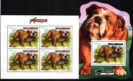 Mosambik Block 1398 + 9789 Postfrisch Als Kleinbogen, Hunde, Bulldogge #JV934 - Mosambik