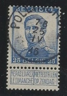 N°125, Afst. POLLINCHOVE 25/04/1916 -- COBA 80 -- ONBEZET BELGIE  -- Polllinkhove - 1912 Pellens