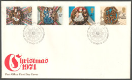 F-EX51264 UK ENGLAND FDC 1974 EDINBURGH CHRISTMAS NAVIDAD ART SCULTURE.  - 1971-1980 Decimal Issues