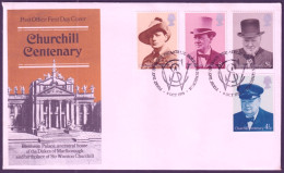 F-EX51262 UK ENGLAND FDC 1974 EDINBURGH WINSTON CHURCHILL CENTENARY.  - 1971-1980 Decimal Issues