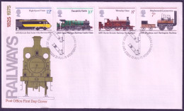 F-EX51268 UK ENGLAND FDC 1975 EDINBURGH HISTORY OF RAILROAD FERROCARRIL TRAIN.  - 1971-1980 Decimal Issues