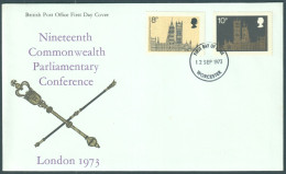 F-EX51255 UK ENGLAND FDC 1973 WORCESTER COMMONWEALTH PARLIAMENT CONFERENCE.  - 1971-1980 Decimal Issues