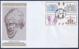 F-EX51252 UK ENGLAND FDC 1973 BIRMINGHAM 400th ANNIV INIGO JONES.  - 1971-1980 Decimal Issues