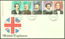 F-EX51251 UK ENGLAND FDC 1973 BIRMINGHAM EXPLORER DRAKE LIVINGSTONE STANLEY.  - 1971-1980 Decimal Issues