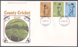 F-EX51250 UK ENGLAND FDC 1973 CAMBRIDGE COUNTY CRICKET. - 1971-1980 Decimal Issues