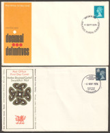 F-EX51261 UK ENGLAND FDC 1974 EDINBURGH & CAERNARVON MACHIN DEFINITIVE.  - 1971-1980 Decimal Issues