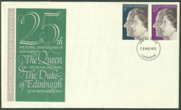 F-EX51246 UK ENGLAND FDC 1972 CAMBRIDGE SILVER WEDDING QUEEN ELIZABETH.  - 1971-1980 Decimal Issues