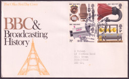 F-EX51245 UK ENGLAND FDC 1972 LONDON BBC & BROADCASTING HISTORY RADIO MUSIC.  - 1971-1980 Decimal Issues