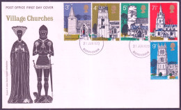 F-EX51244 UK ENGLAND FDC 1972 BIRMINGHAM VILLAGE CHURCH ARCHITECTURE.  - 1971-1980 Decimal Issues