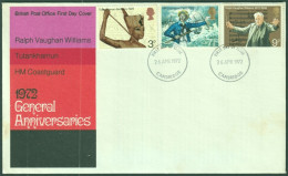 F-EX51242 UK ENGLAND FDC 1972 CAMBRIDGE TUTANKHAMUN HM COASTGUARD WILLIAMS.  - 1971-1980 Decimal Issues