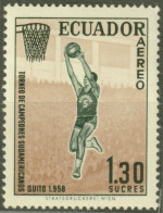 F-EX50659 ECUADOR MNH 1958 SOUTH AMERICAN CHAMPIONSHIP BASKETBALL.  - Pallacanestro