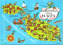 28-6-2024 (111) Malta - Map Of Island Of Malta & Gozo - Carte Geografiche