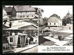 AK Alterstedt /Kr. Bad Langensalza, Volkspark & Ernst-Thälmann-Gedenkstein, Bus-Wartehalle, Volkspark & Rat Der Gemei  - Bad Langensalza