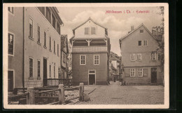 AK Mühlhausen I. Th., Strasse Am Entenbühl, Fussgängerin  - Mühlhausen