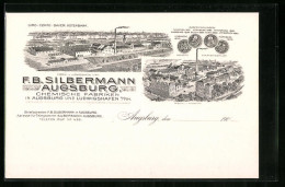 AK Augsburg, F. B. Silbermann-Fabrikgebäude  - Augsburg