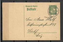 Germany Königreich Bayern O 1917 REGENSTAUF Post Card Wappen 7 1/2 Pf., Used - Brieven En Documenten