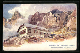 Artista-Cartolina Edward Theodore Compton: Kölner-Hütte, Rosengarten, Tschagerjoch  - Compton, E.T.