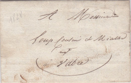 LAC De Valez (81 ?) Ou Vallères (37 ?) Pour Vabre (81) - 23 Janvier 1828 - Sans Marque Postale - 1801-1848: Précurseurs XIX