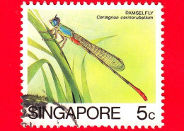 SINGAPORE - Usato - 1985 - Animali (Fauna) - Insetti - Libellule - Damigella Bicolore (Ceriagrion Cerinorubellum) - 5 - Singapore (1959-...)