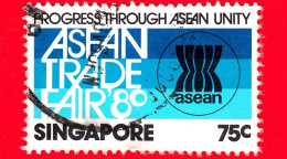 SINGAPORE - Usato - 1980 - Fiera Campionaria ASEAN - Logo - 75 - Singapore (1959-...)