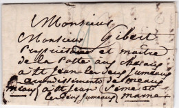 LAC De Le Tremblay (78 Ou 93 ?) Pour Saint-Jean-les-Deux-Jumeaux (77) - 8 Juillet 1829 - CAD Rond Type Dateur A + TM 3 - 1801-1848: Precursors XIX