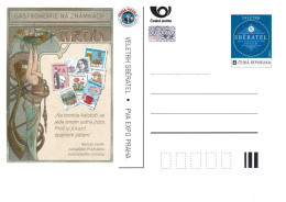 CDV 197 Czech Republic Praga Picolla Sberatel Mucha Motive 2023 Gastronomy On Stamps - Levensmiddelen