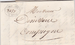 LAC De Noyon (60) Pour Compiègne (60) - 22 Octobre 1834 - Sans Marque Postale - 1801-1848: Precursors XIX