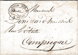 LAC De Noyon (60) Pour Compiègne (60) - 2 Février 1835 - Sans Marque Postale - 1801-1848: Precursors XIX