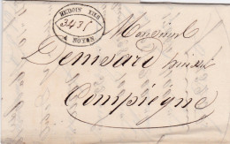 LAC De Noyon (60) Pour Compiègne (60) - 4 Mai 1835 - Sans Marque Postale - 1801-1848: Precursors XIX