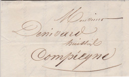 LAC De Noyon (60) Pour Compiègne (60) - 17 Janvier 1837 - Sans Marque Postale - 1801-1848: Precursors XIX