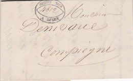 LAC De Noyon (60) Pour Compiègne (60) - 21 Mai 1837 - Sans Marque Postale - 1801-1848: Precursors XIX