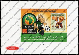 LIBYA 2011 (NOT ISSUED) "CAF Youth Football" Souvenir-sheet De-luxe Proof - Copa Africana De Naciones