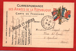 (RECTO / VERSO) CARTE CORRESPONDANCE DES ARMEES DE LA REPUBLIQUE EN 1915 - SECTEUR POSTAL 117 - TRESOR ET POSTES - Lettres & Documents