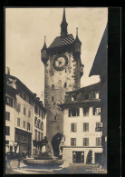 AK Baden, Brunnen Auf Dem Platz Vor Der Turmuhr  - Baden