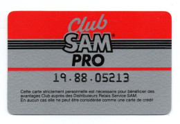 Carte Club  SAM PRO FRANCE Card Karte ( T 519) - Gift And Loyalty Cards
