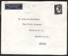 NEDERLAND NVPH 345 Als Enkelfrankering Op LP-brief 1947 Naar MBARARA (UGANDA) Cat.value € 35,00 - Cartas & Documentos