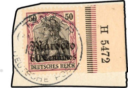 Deutsche Auslandspost Marokko, 1911, 41 HAN U, Briefstück - Turquie (bureaux)