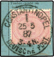 Deutsche Auslandspost Türkei, Vorläufer, 1884, V 37c, Briefstück - Turquie (bureaux)