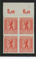 MiNr. 3 B IX,  Postfrisch, ** Viererblock Vom Oberrand - Ungebraucht