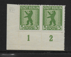 MiNr. 1 B VIII, Postfrisch, ** Eckrand - Ungebraucht