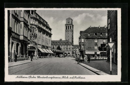 AK Mülheim /Ruhr, Hindenburgstrasse Mit Blick Auf Rathaus  - Muelheim A. D. Ruhr