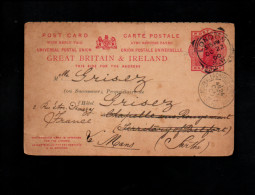 GB ENTIER CARTE POUR LA FRANCE 1900 - Covers & Documents