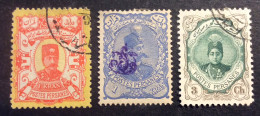 Iran 12 Perse 1894 Nasser El Din 1898 Muzaffer El Din 1911 Ahmed Mirza Lot De 3 - Iran