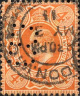 GB Poste Obl Yv: 122 Mi:119A Edouard VII (TB Cachet Rond) Tbre Avec Perforations B - Used Stamps