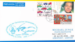 Germany Flight Cover 2002 Noch 75 Tage Bis Zur Eröffnung Der Olympischen Winterspiele Salt Lake City 2002 Posted In Fran - Inverno2002: Salt Lake City