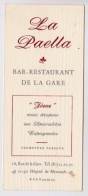 Bar Restaurant De La GARE "LA PAELLA" Jésus - Spécialités Espagnoles Hôpital De Meursault _CV112 - Cartes De Visite