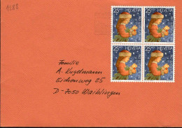 Suisse Poste Obl Yv:1288 Mi:1359 Pro Juventute Timbre De Noël Bloc De 4 (TB Cachet Rond) - Covers & Documents