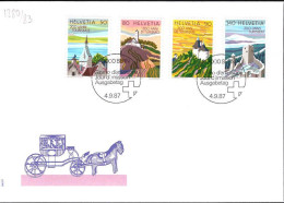 Suisse Poste Obl Yv:1280/1283 Bicentenaire Du Tourisme En Suisse Bern 4-9-87 Fdc - FDC