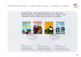 Suisse Poste Obl Yv:1280/1283 Bicentenaire Du Tourisme En Suisse Bern 4-9-87 Feuillet PTT Fdc - FDC